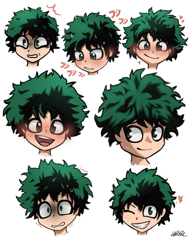 Deku expression sketch/ Bust, multi/ Fanart/ Full color/ Cell and soft shading