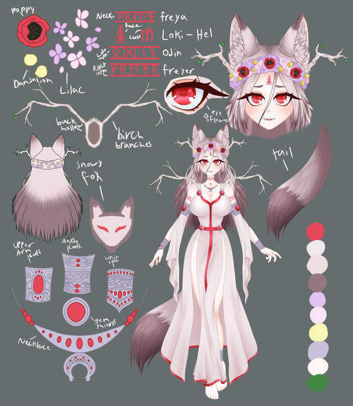 Personal Vtuber/ Character sheet/ Full color/ Soft shading