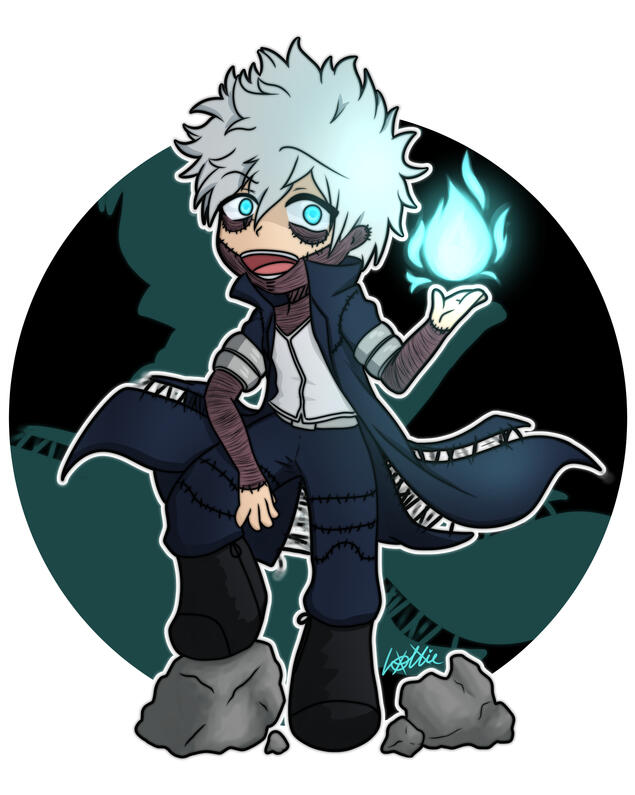 Dabi (Toya Todoroki)/ Fanart/ Full body/ Soft shading/ Simple background